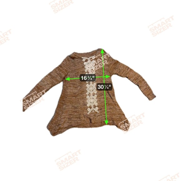 Roper Womens Cowl Neck Tunic Sweater XL Brown Embroidered Western‎ Boho Aztec - Picture 7 of 10